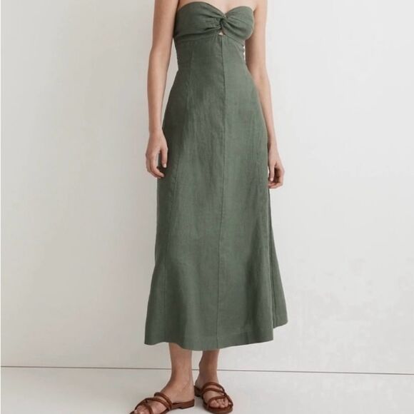 Madewell Dresses & Skirts - #306 MADEWELL Strapless Linen Maxi Dress NEW WITH TAGS